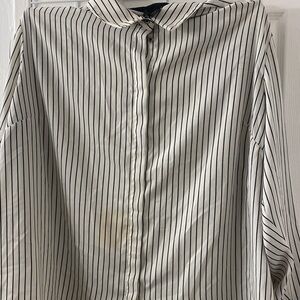 Rachel Zoe Men's Black and White Striped Shirt